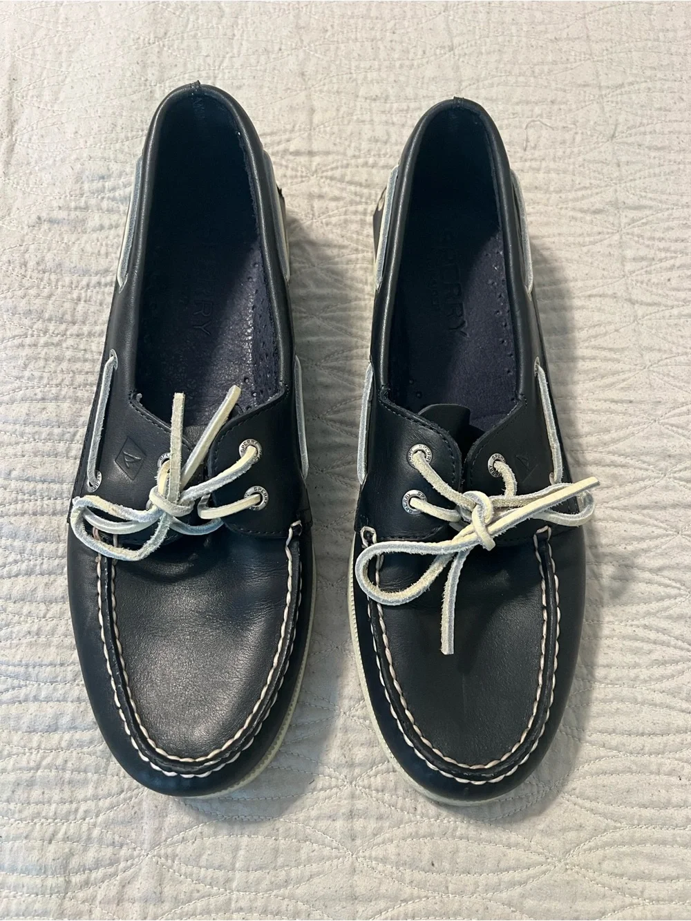 Sperry Navy Leather Boat Shoes